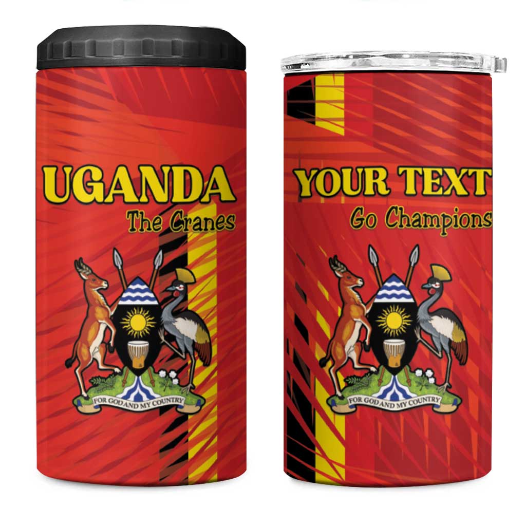 Custom Uganda Football 4 in 1 Can Cooler Tumbler Go Champions Cranes - African Pride