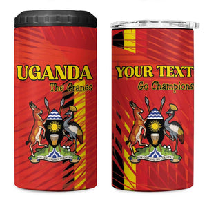Custom Uganda Football 4 in 1 Can Cooler Tumbler Go Champions Cranes - African Pride