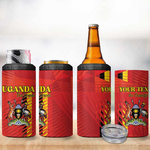 Custom Uganda Football 4 in 1 Can Cooler Tumbler Go Champions Cranes - African Pride