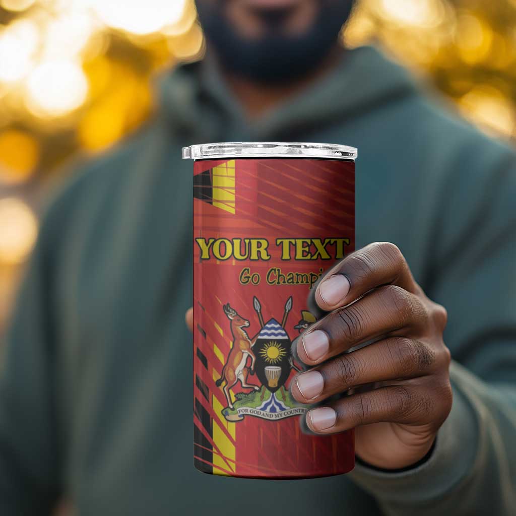 Custom Uganda Football 4 in 1 Can Cooler Tumbler Go Champions Cranes - African Pride