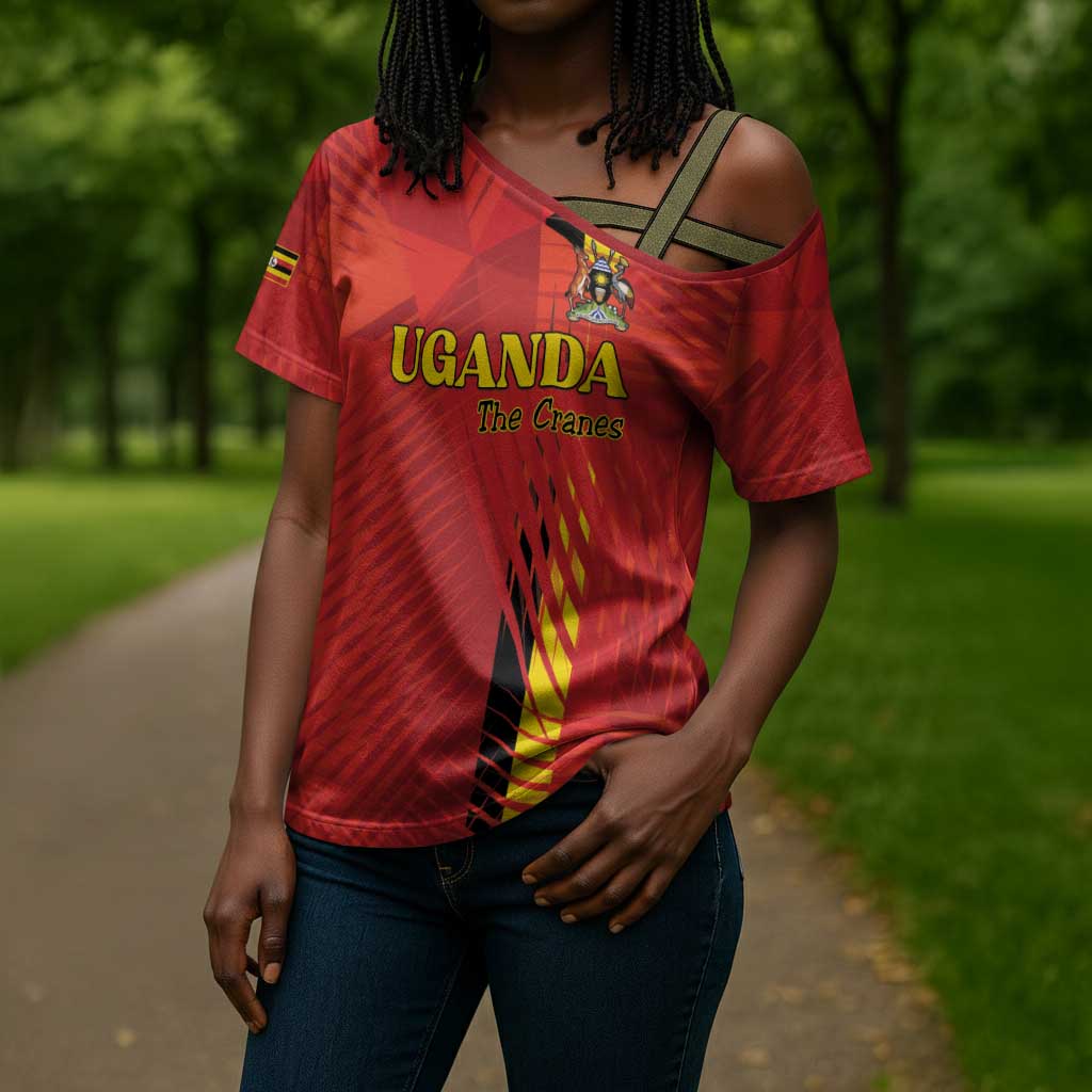 Custom Uganda Football Cross Shoulder Shirt Go Champions Cranes - African Pride