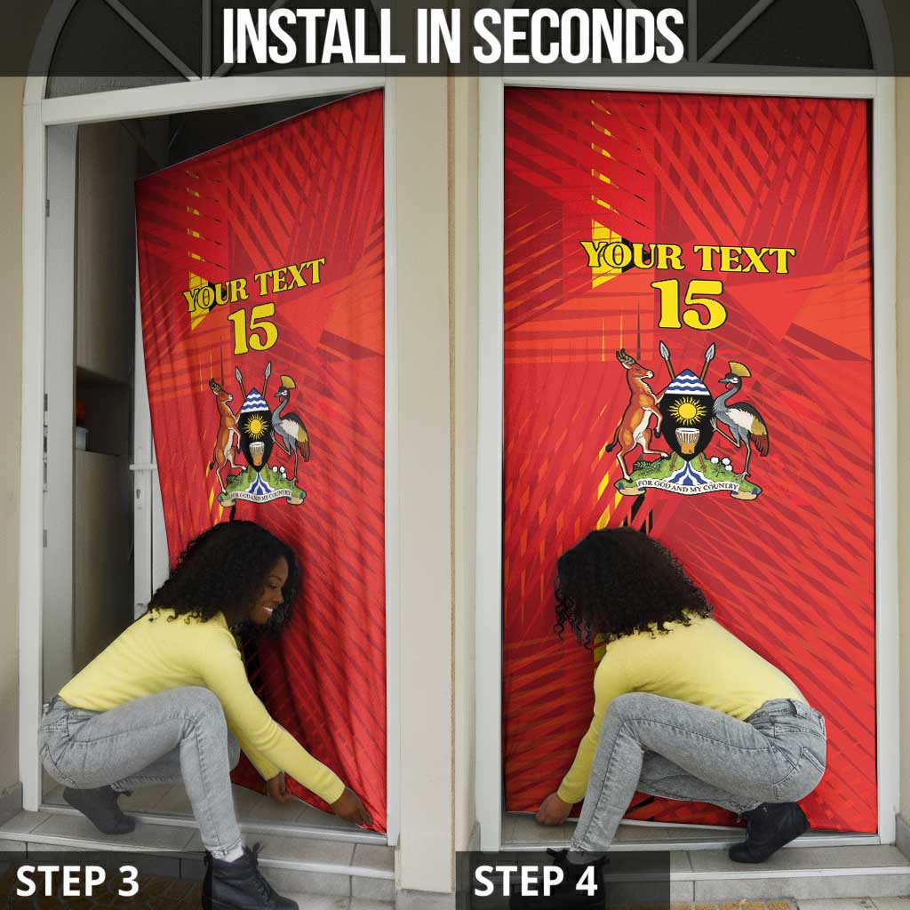 Custom Uganda Football Door Cover Go Champions Cranes - African Pride