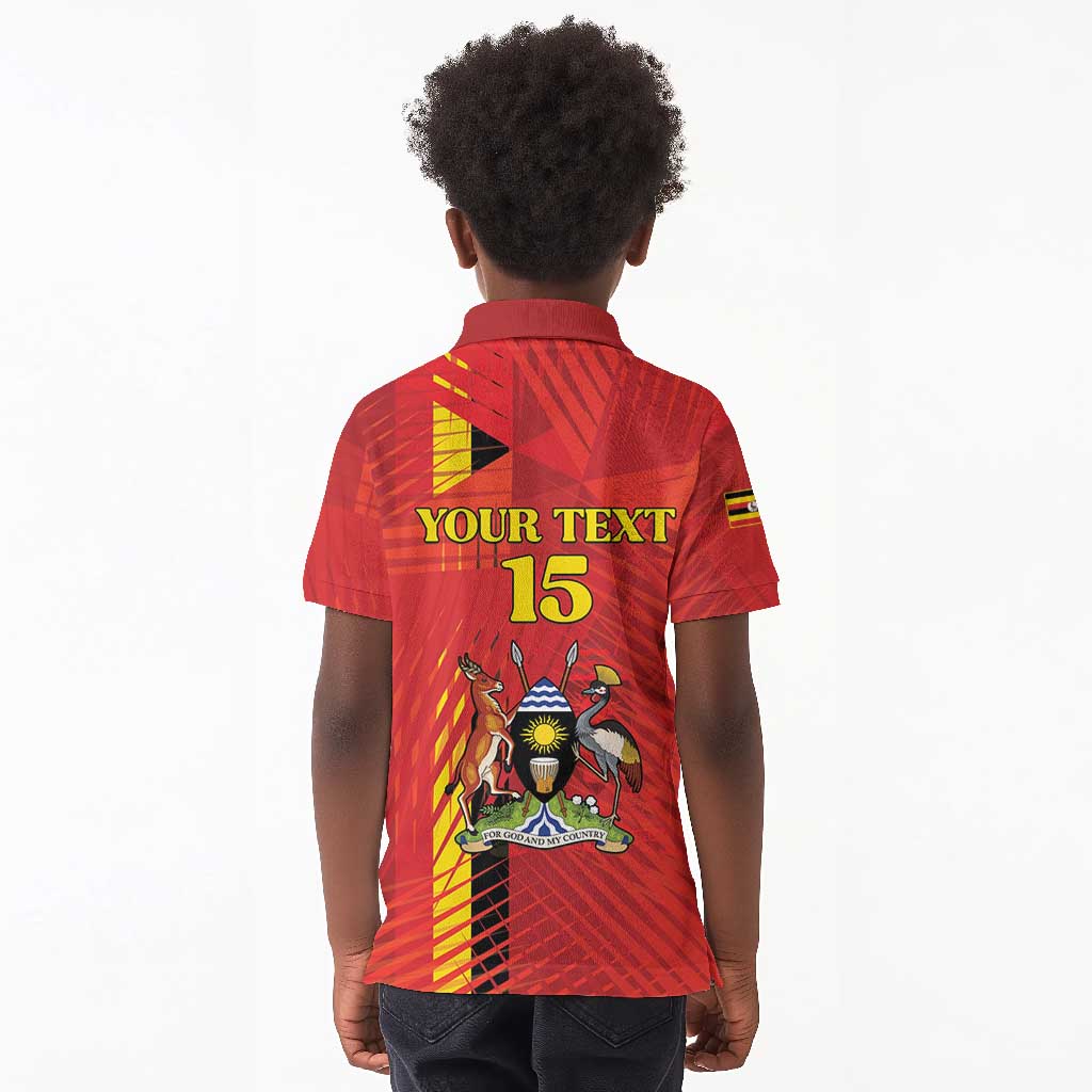 Custom Uganda Football Kid Polo Shirt Go Champions Cranes LT15