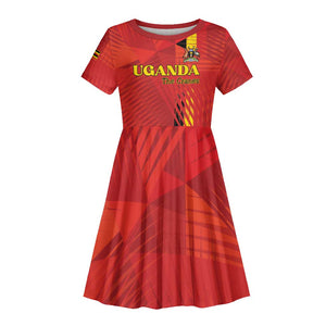 Custom Uganda Football Kid Short Sleeve Dress Go Champions Cranes LT15