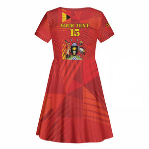 Custom Uganda Football Kid Short Sleeve Dress Go Champions Cranes LT15