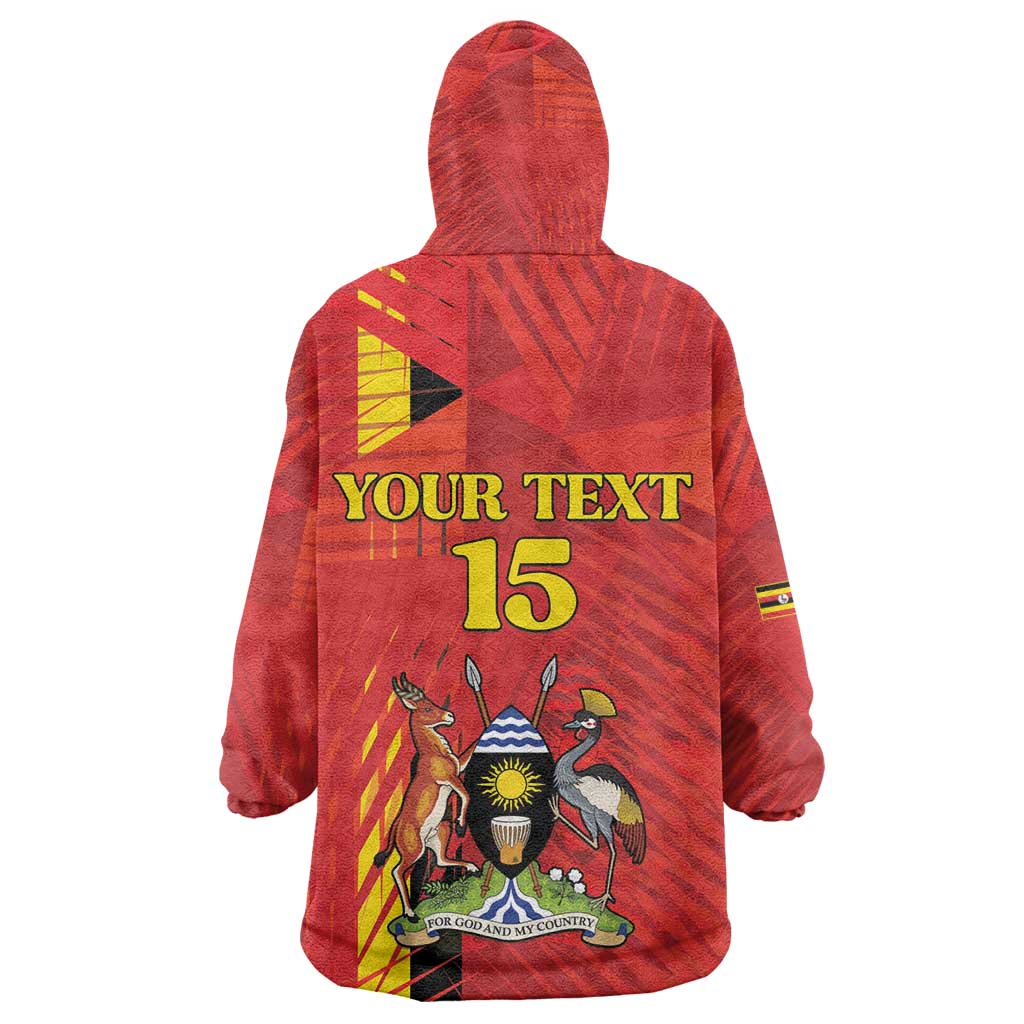 Custom Uganda Football Kid Wearable Blanket Hoodie Go Champions Cranes - African Pride