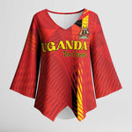 Custom Uganda Football Kimono Sleeve Blouse Go Champions Cranes - African Pride