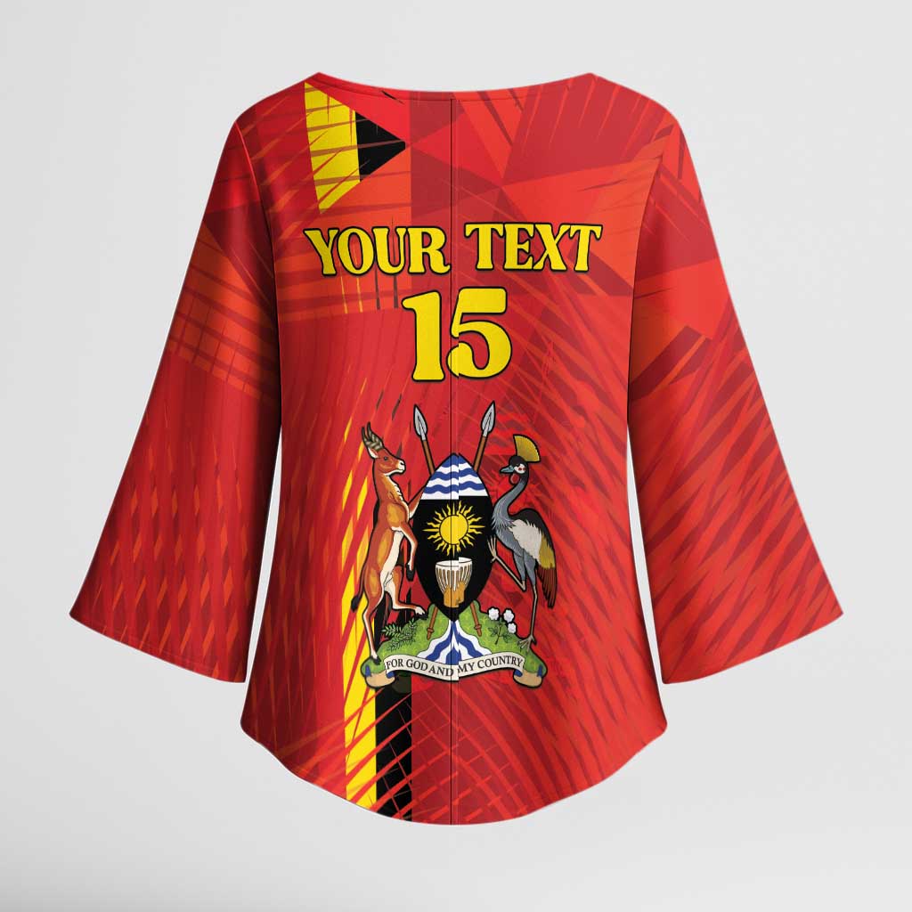 Custom Uganda Football Kimono Sleeve Blouse Go Champions Cranes - African Pride