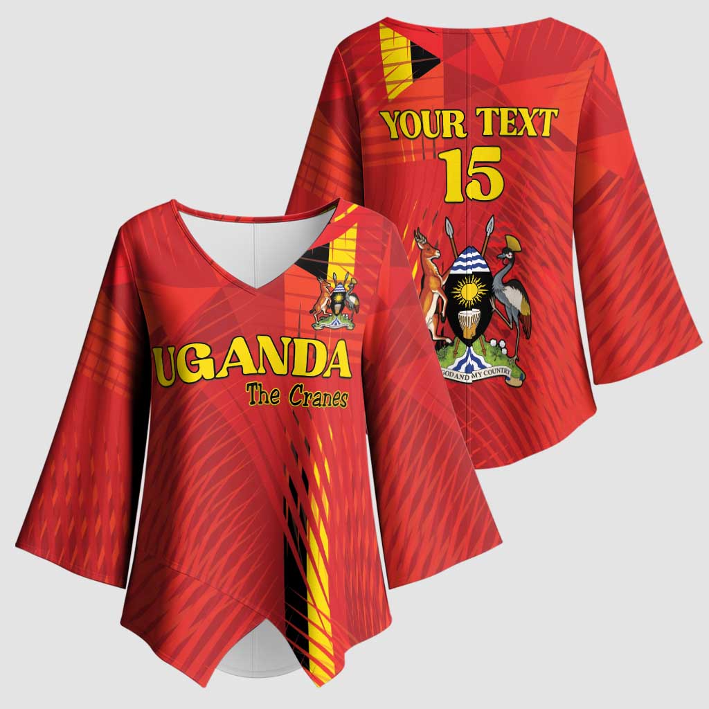 Custom Uganda Football Kimono Sleeve Blouse Go Champions Cranes - African Pride
