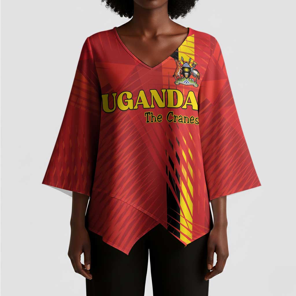 Custom Uganda Football Kimono Sleeve Blouse Go Champions Cranes - African Pride