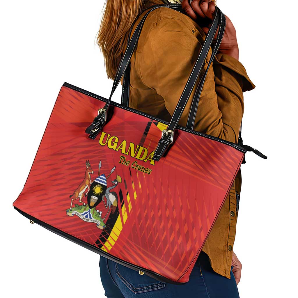 Uganda Football Leather Tote Bag Go Champions Cranes - African Pride