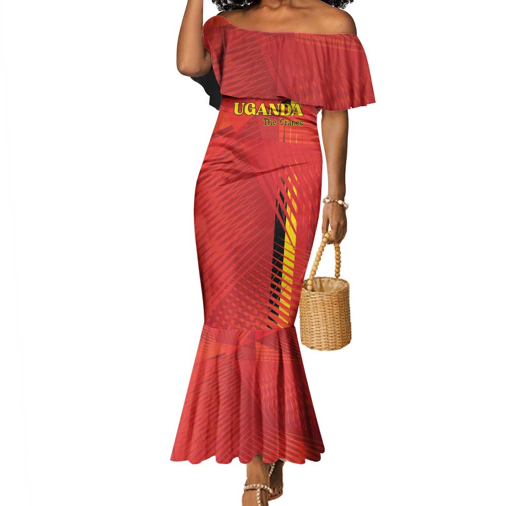 Custom Uganda Football Mermaid Dress Go Champions Cranes - African Pride