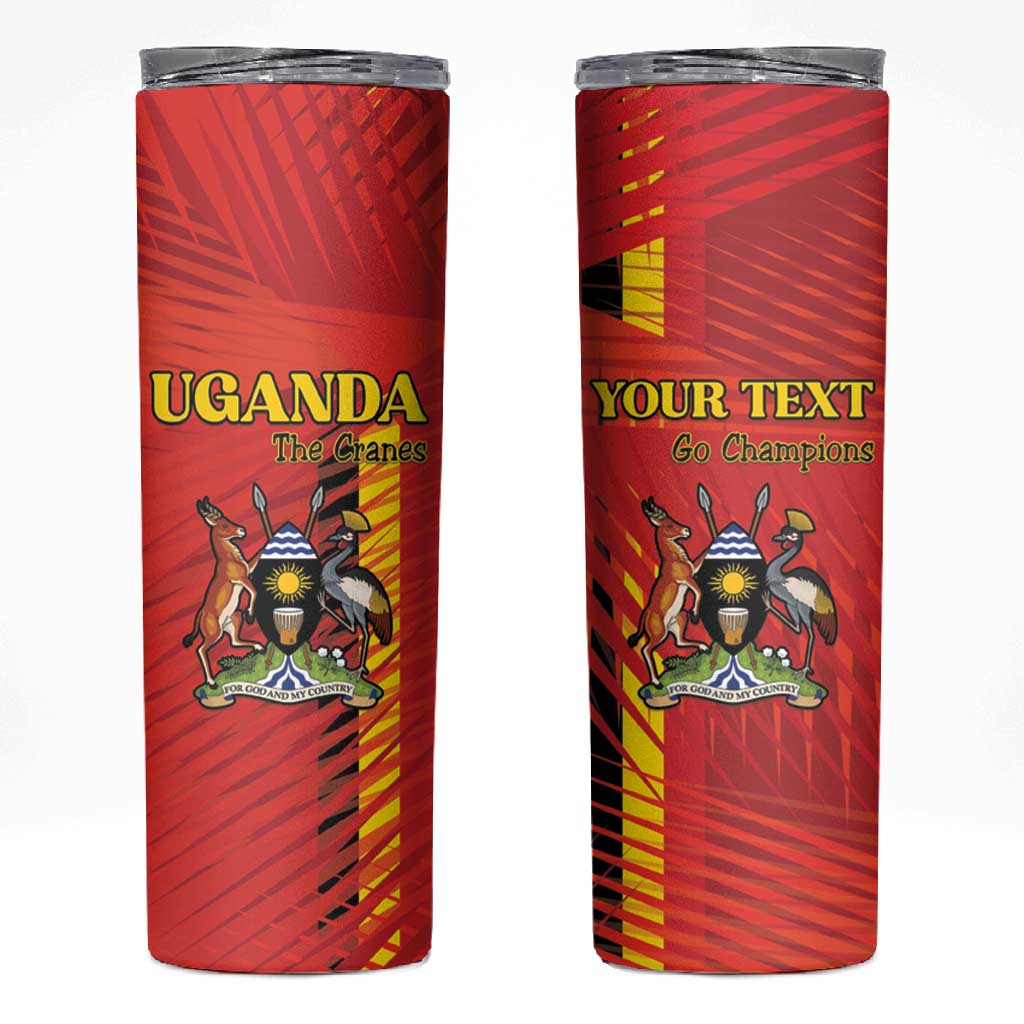 Custom Uganda Football Skinny Tumbler Go Champions Cranes - African Pride
