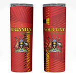 Custom Uganda Football Skinny Tumbler Go Champions Cranes - African Pride