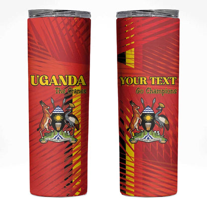 Custom Uganda Football Skinny Tumbler Go Champions Cranes - African Pride