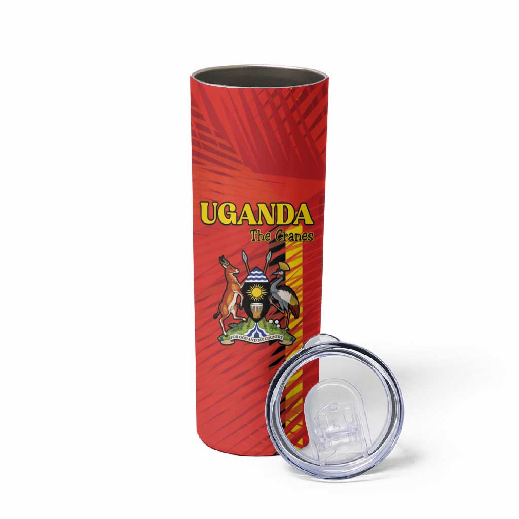 Custom Uganda Football Skinny Tumbler Go Champions Cranes - African Pride