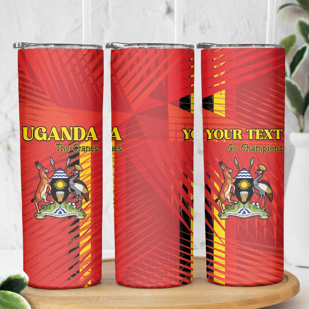 Custom Uganda Football Skinny Tumbler Go Champions Cranes - African Pride