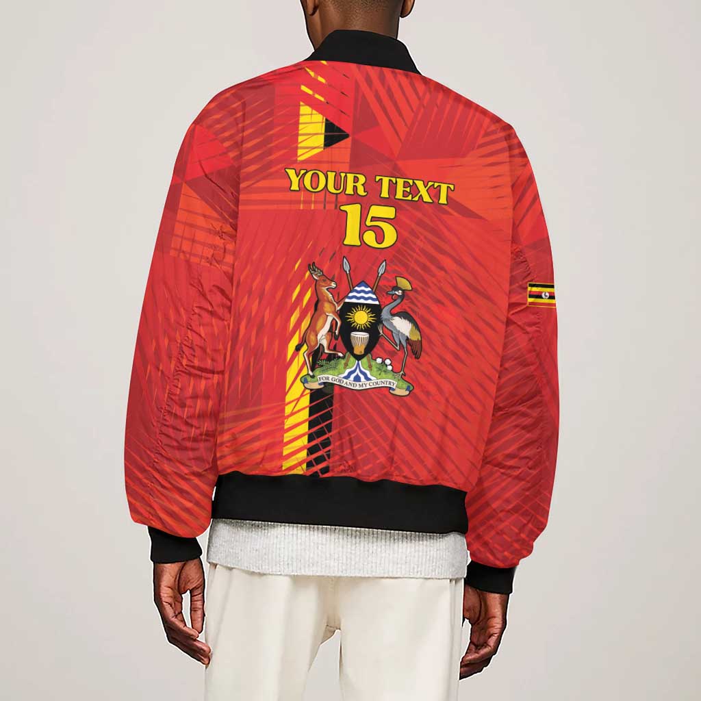 Custom Uganda Football Sleeve Zip Bomber Jacket Go Champions Cranes - African Pride