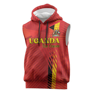 Custom Uganda Football Sleeveless Hoodie Go Champions Cranes - African Pride