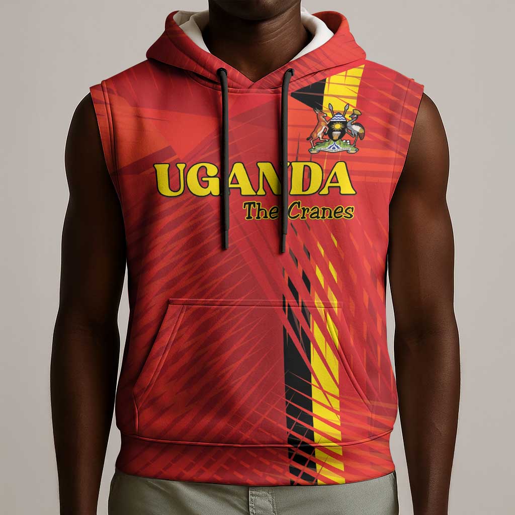 Custom Uganda Football Sleeveless Hoodie Go Champions Cranes - African Pride