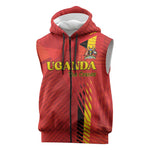 Custom Uganda Football Sleeveless Zip Hoodie Go Champions Cranes - African Pride