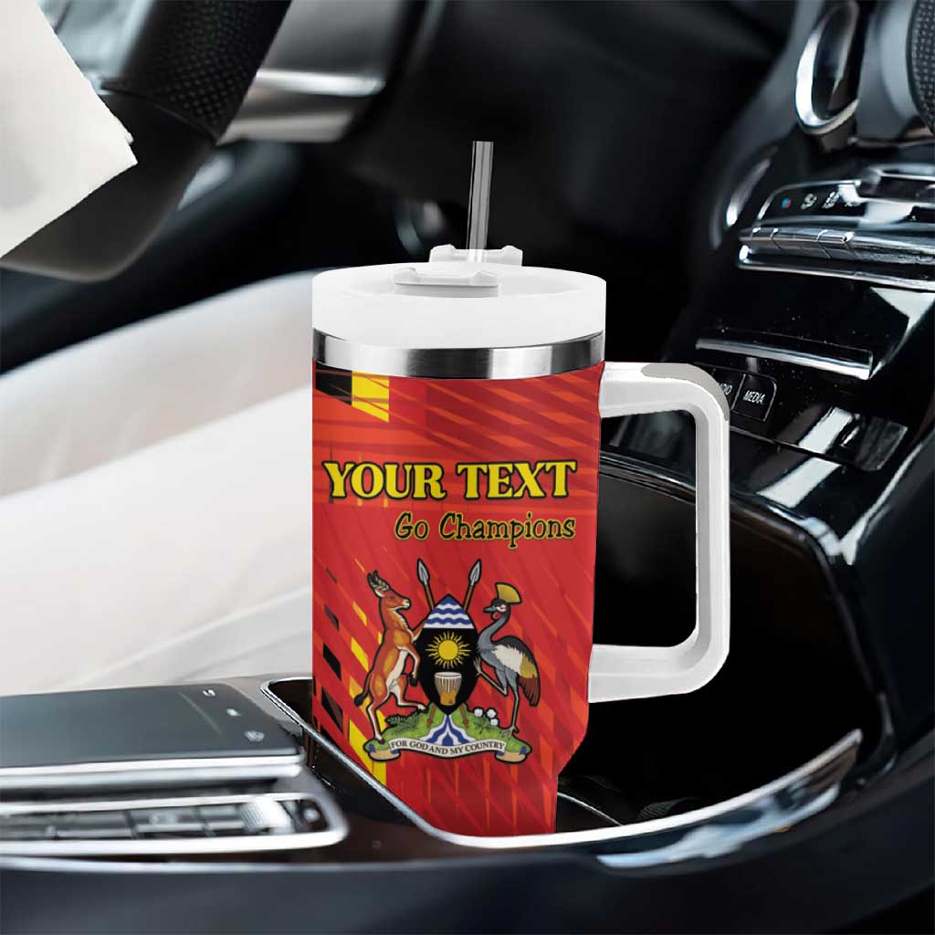 Custom Uganda Football Tumbler With Handle Go Champions Cranes - African Pride