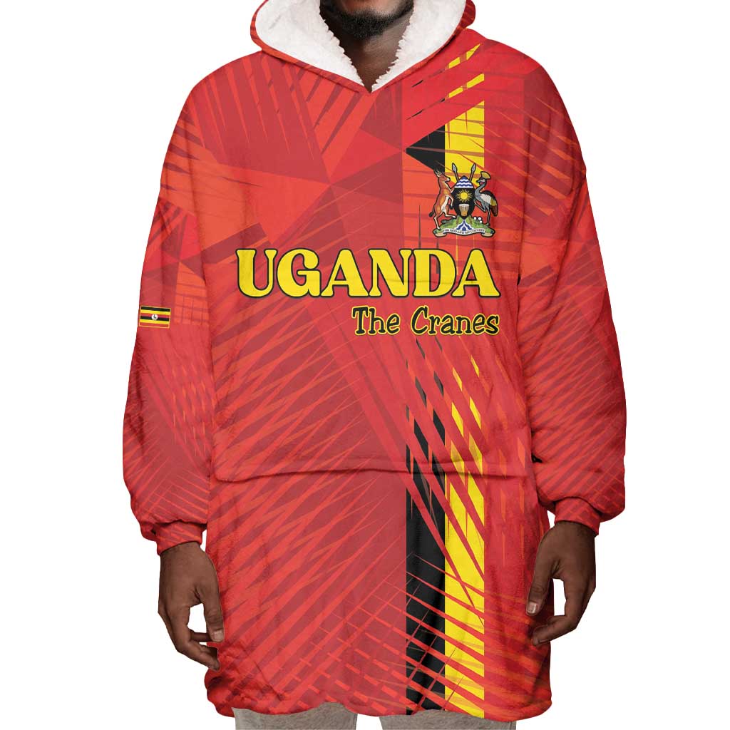 Custom Uganda Football Wearable Blanket Hoodie Go Champions Cranes - African Pride