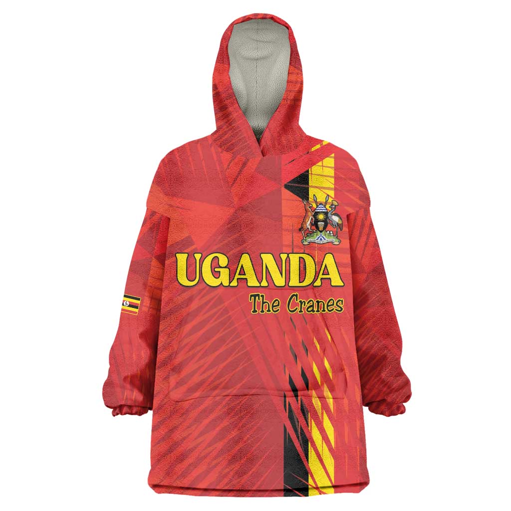 Custom Uganda Football Wearable Blanket Hoodie Go Champions Cranes - African Pride