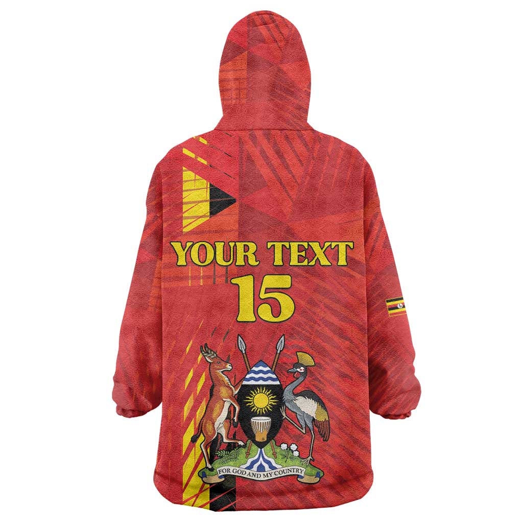 Custom Uganda Football Wearable Blanket Hoodie Go Champions Cranes - African Pride