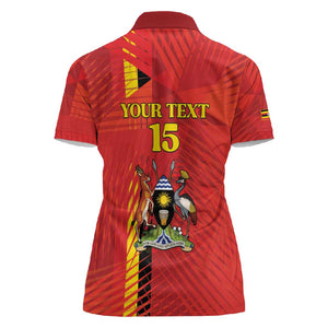 Custom Uganda Football Women Polo Shirt Go Champions Cranes - African Pride