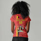 Custom Uganda Football Women V-Neck T-Shirt Go Champions Cranes LT15