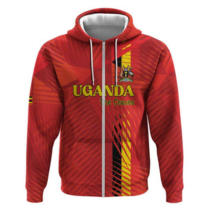 Custom Uganda Football Zip Hoodie Go Champions Cranes - African Pride