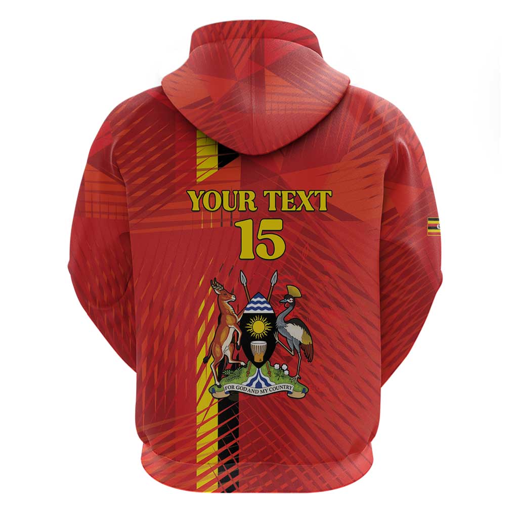 Custom Uganda Football Zip Hoodie Go Champions Cranes - African Pride