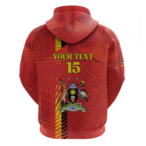 Custom Uganda Football Zip Hoodie Go Champions Cranes - African Pride