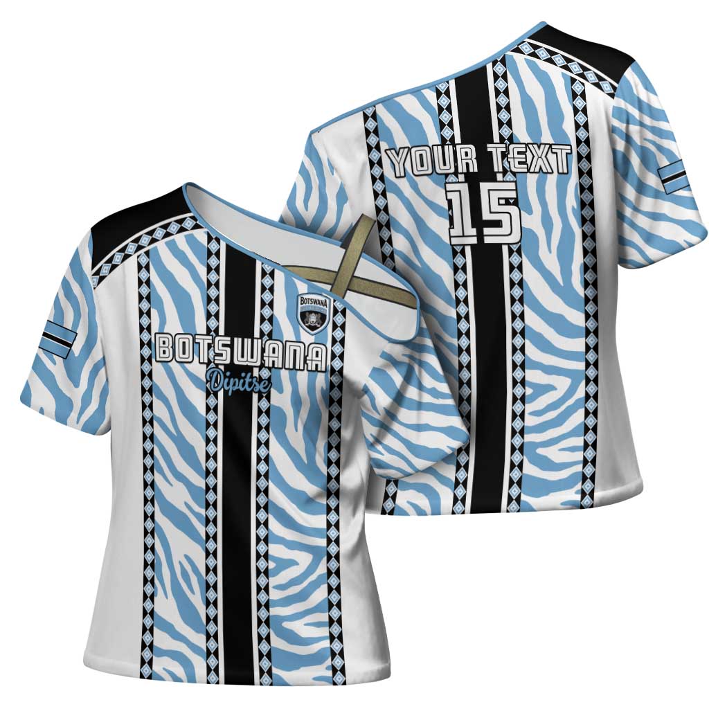 Custom Botswana Football Cross Shoulder Shirt Botswana Rising Again - Black - African Pride