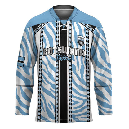 Custom Botswana Football Hockey Jersey Botswana Rising Again - Black - African Pride