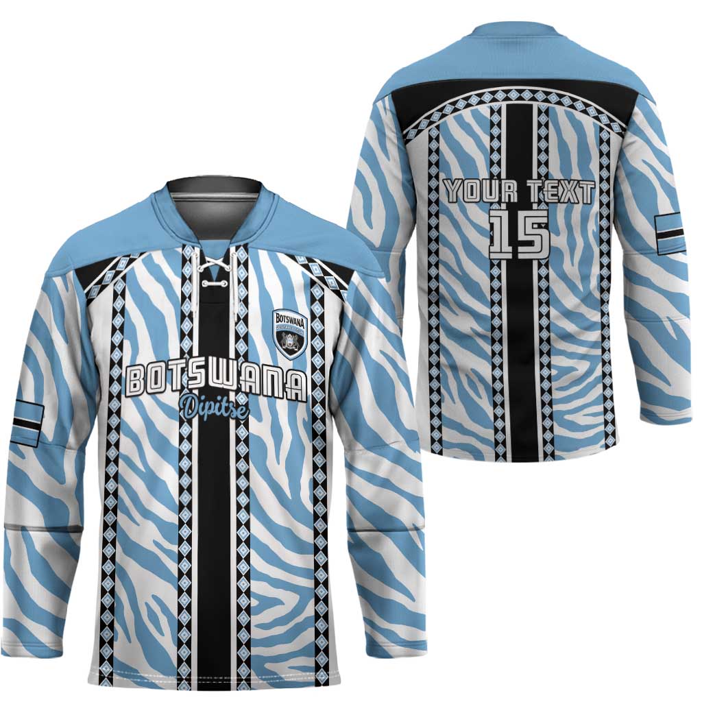 Custom Botswana Football Hockey Jersey Botswana Rising Again - Black - African Pride