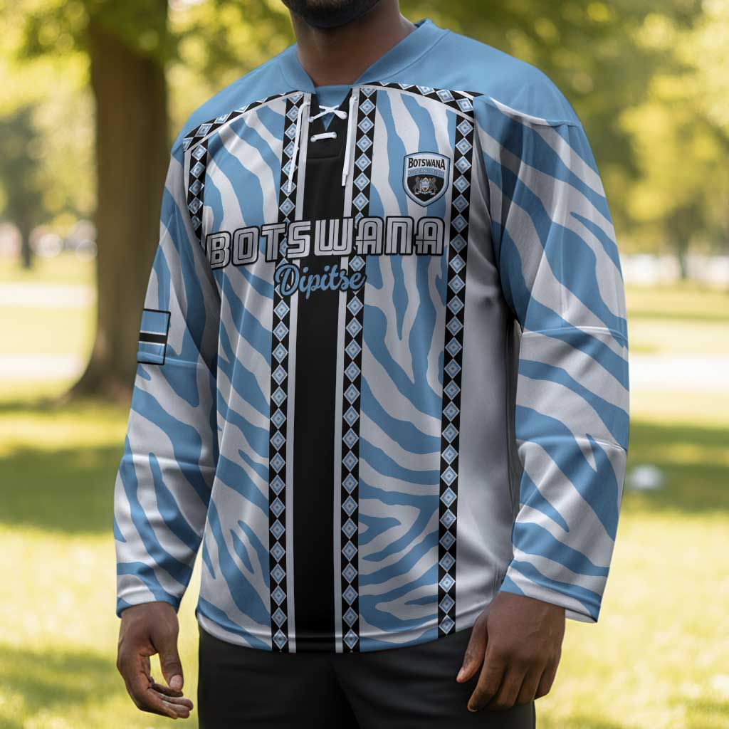 Custom Botswana Football Hockey Jersey Botswana Rising Again - Black - African Pride