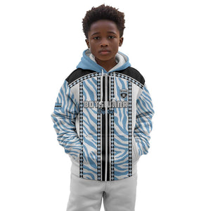 Custom Botswana Football Kid Hoodie Botswana Rising Again - Black - African Pride