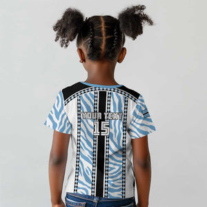 Custom Botswana Football Kid T shirt Botswana Rising Again - Black LT15