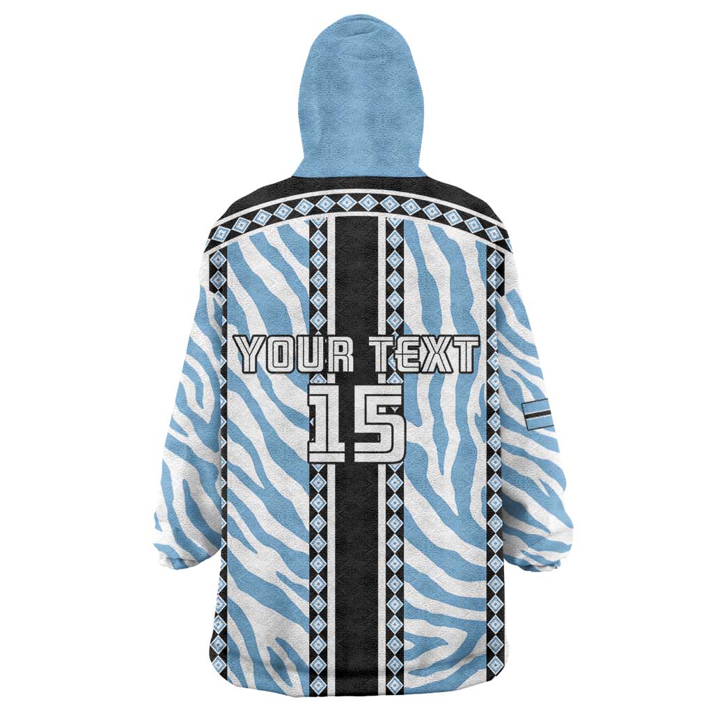 Custom Botswana Football Kid Wearable Blanket Hoodie Botswana Rising Again - Black - African Pride