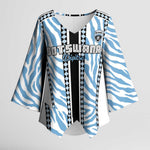 Custom Botswana Football Kimono Sleeve Blouse Botswana Rising Again - Black - African Pride
