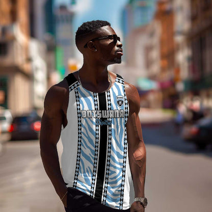 Custom Botswana Football Men Tank Top Botswana Rising Again - Black - African Pride