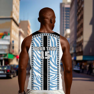 Custom Botswana Football Men Tank Top Botswana Rising Again - Black - African Pride