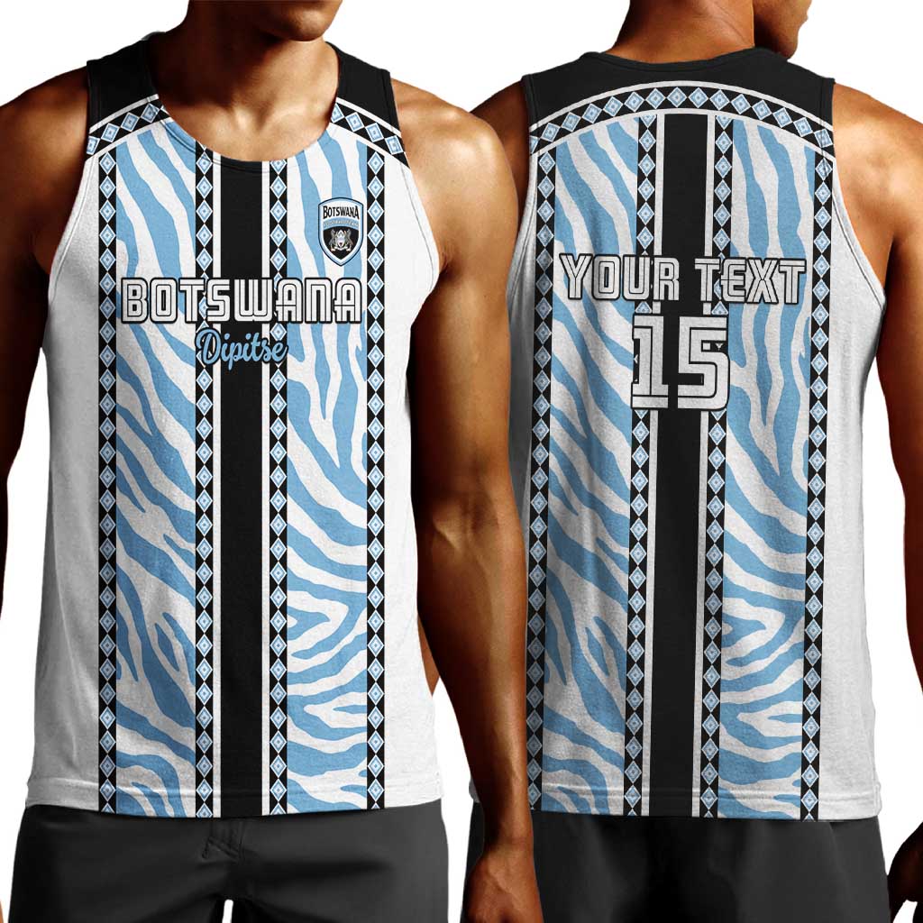 Custom Botswana Football Men Tank Top Botswana Rising Again - Black - African Pride