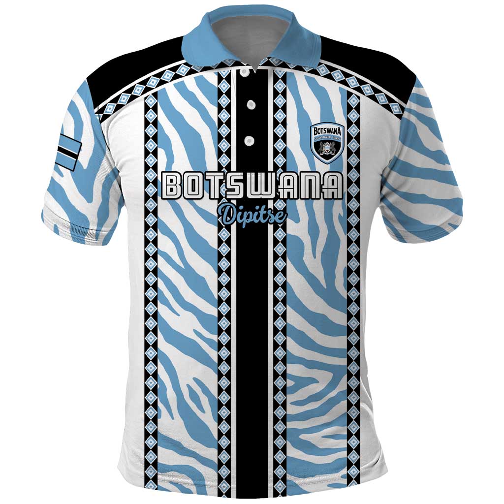Custom Botswana Football Polo Shirt Botswana Rising Again - Black LT15