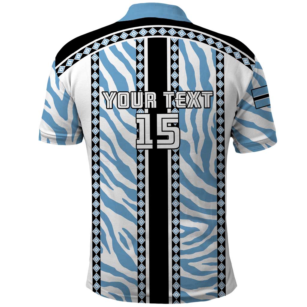 Custom Botswana Football Polo Shirt Botswana Rising Again - Black LT15