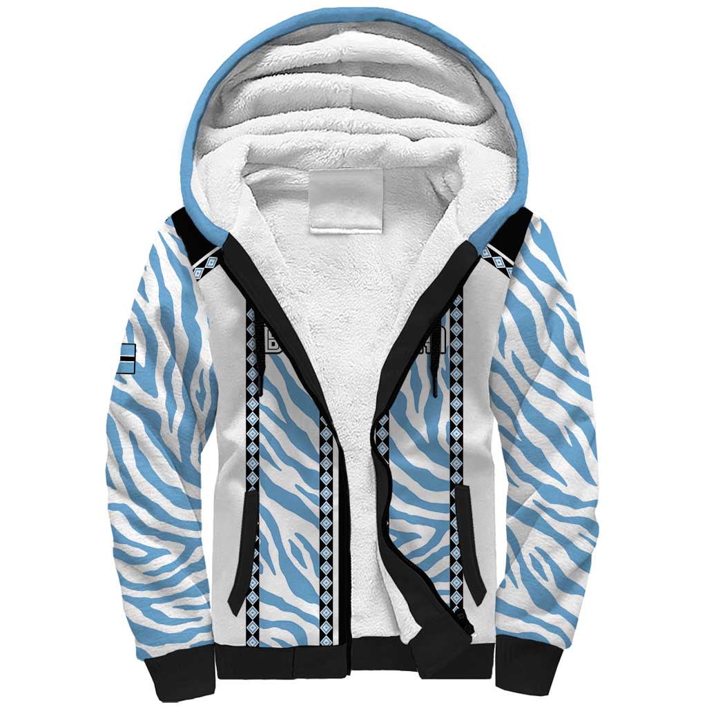 Custom Botswana Football Sherpa Hoodie Botswana Rising Again - Black - African Pride