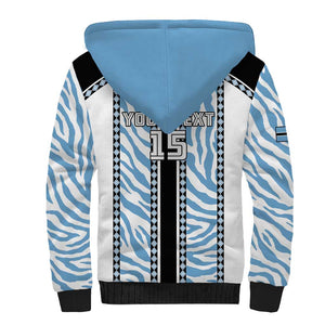 Custom Botswana Football Sherpa Hoodie Botswana Rising Again - Black - African Pride