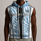 Custom Botswana Football Sleeveless Zip Hoodie Botswana Rising Again - Black - African Pride